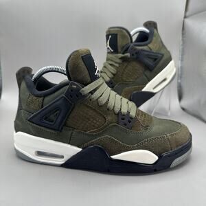 Nike Air Jordan 4 Craft Shoes Size 6Y/Women 7.5 Olive Suede Sneakers FB9928-200
